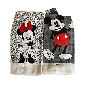 Disney Mickey‎ & Minnie Mouse Kitchen Towels 2pk Each Classic Red Black White